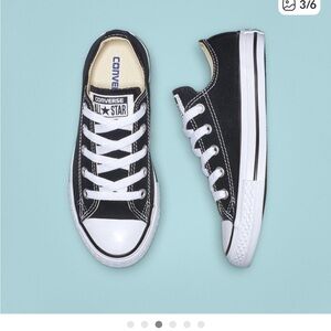 New CONVERSE CHUCK TAYLOR ALL STAR YOUTH BLACK white 11 flats sneaker tennis sho